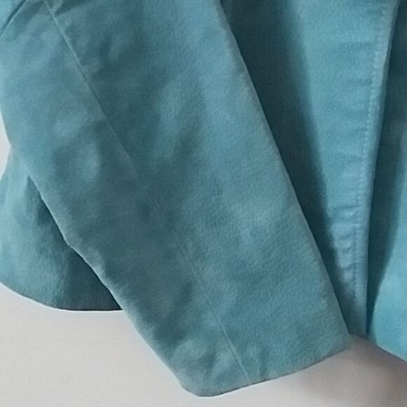 Suede Relativity Blazer Women's Jacket Sky Blue Fitted One Closure Y2K Fitted M - Picture 7 of 13